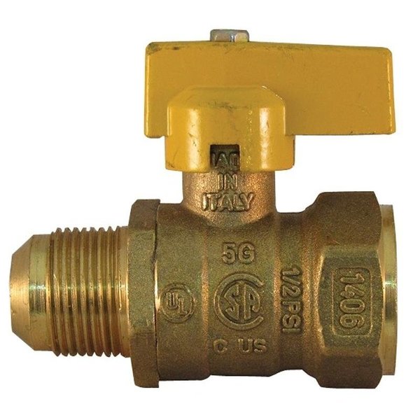 Pro-Flex PFGVFFL341516B Gas Valve, 34 x 1516 in Connection, FIP x Flare PFGV-FFL341516C